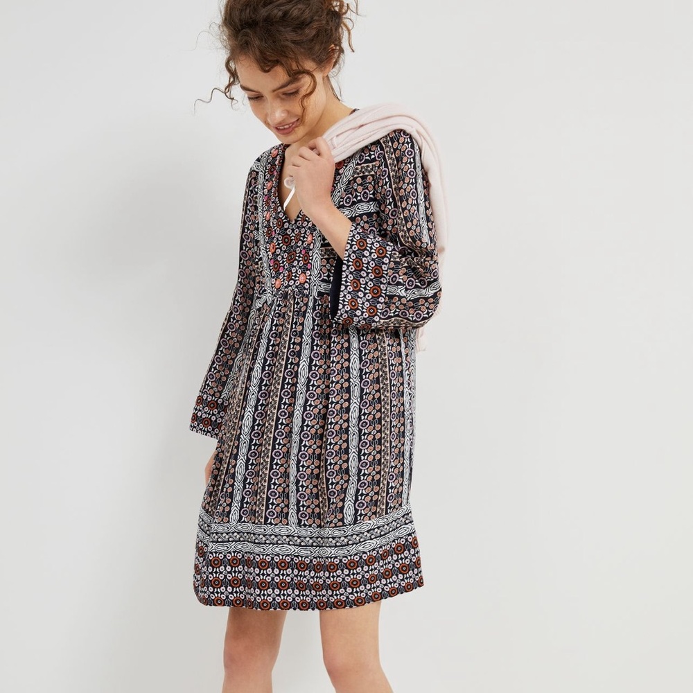 Anthropologie Maeve Naomi Embroidered Tunic Dress Sz M